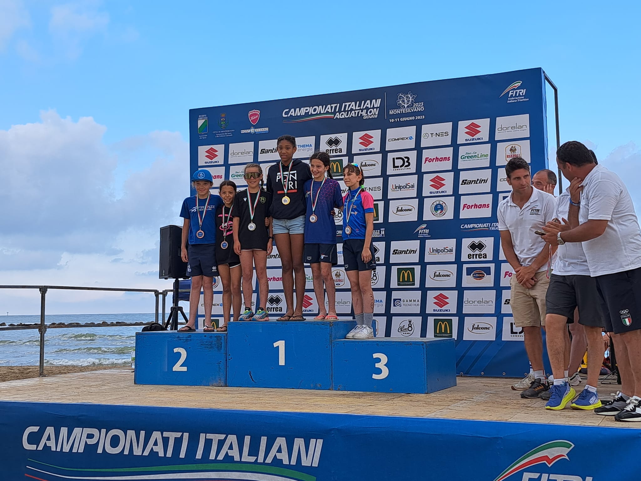 Podio Isabel Montesilvano triathlon