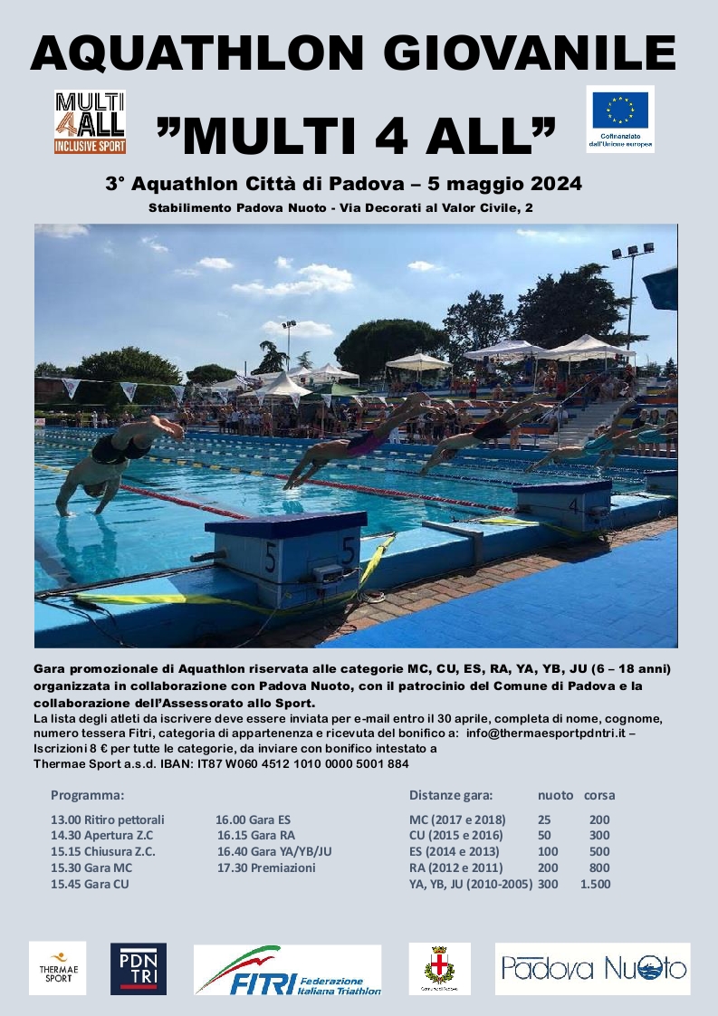 Volantino Aquathlon Padovanuoto